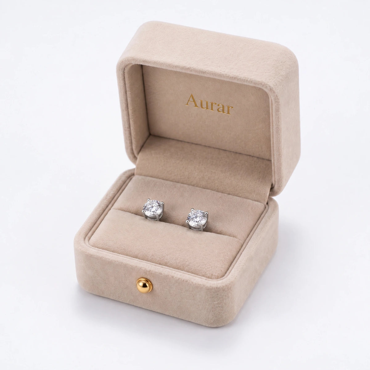 0.5–5CT VVS Moissanite Stud Earrings in 925 Sterling Silver