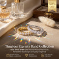 2.2CTW VVS Moissanite Full Eternity Ring | 925 Sterling Silver & 18K Gold