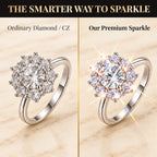 VALLETRO 3 Carat Moissanite Floral Halo Ring