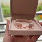 Blush Ribbon Bow Bracelet in motion