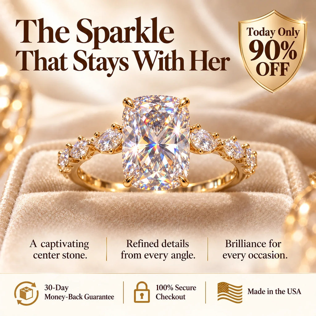 Radiant Grace Cushion Premium Moissanite Ring hero image