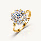 VALLETRO 3 Carat Moissanite Floral Halo Ring