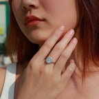 VALLETRO 3 Carat Moissanite Floral Halo Ring