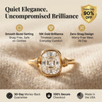 Vintage-inspired bezel ring with 18K gold and purchase promises