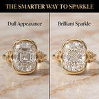 Illustrative side-by-side ring sparkle comparison