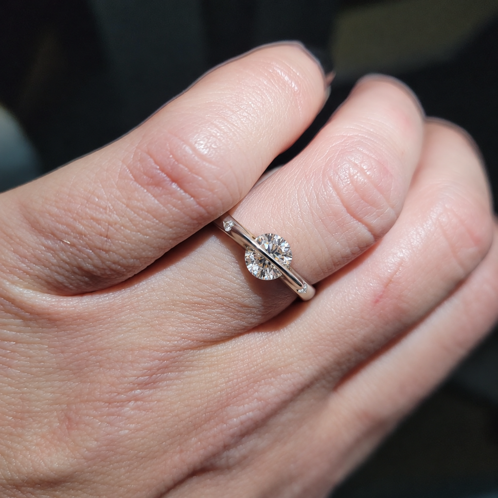 The Celestial Spin VVS Moissanite Ring – 925 Sterling Silver