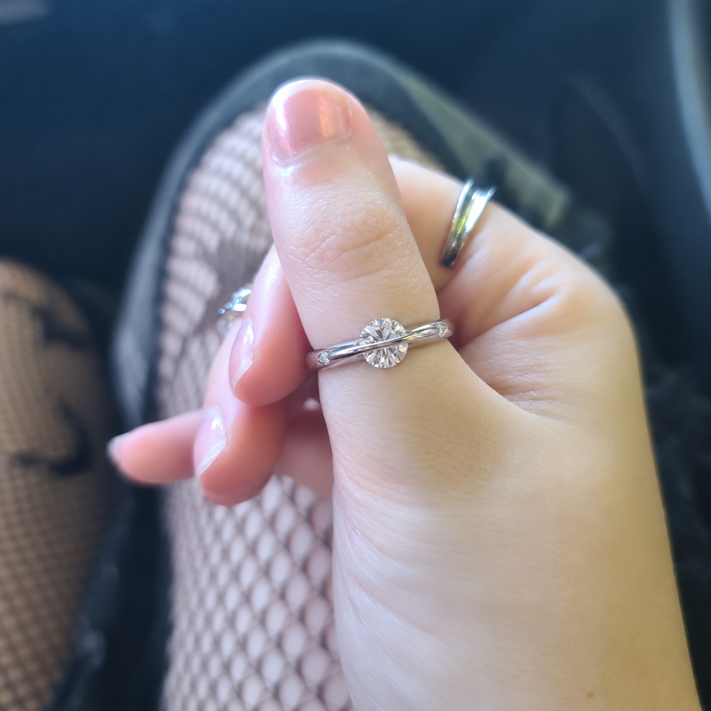The Celestial Spin VVS Moissanite Ring – 925 Sterling Silver