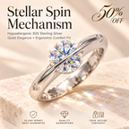 The Celestial Spin VVS Moissanite Ring – 925 Sterling Silver